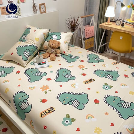 ชุดผ้าปูที่นอน 5 ฟุต 5 ชิ้น CHARM สี BABY GODJI คอลเลคชั่น DREAMY (ไม่รวมผ้านวม)_1